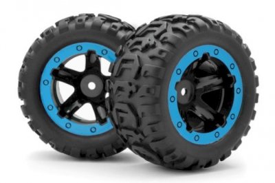 BLACKZON Slyder MT Wheels/Tires Assembled (Black/Blue)