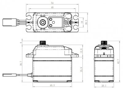SB-2273SG Servo 30Kg 0,095s HV Alu Brushless Ståldrev