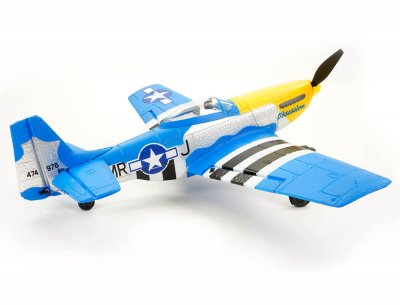 VOLANTEX P-51D MUSTANG V2 BLUE 4CH 400MM BRUSHED w/GYRO RTF